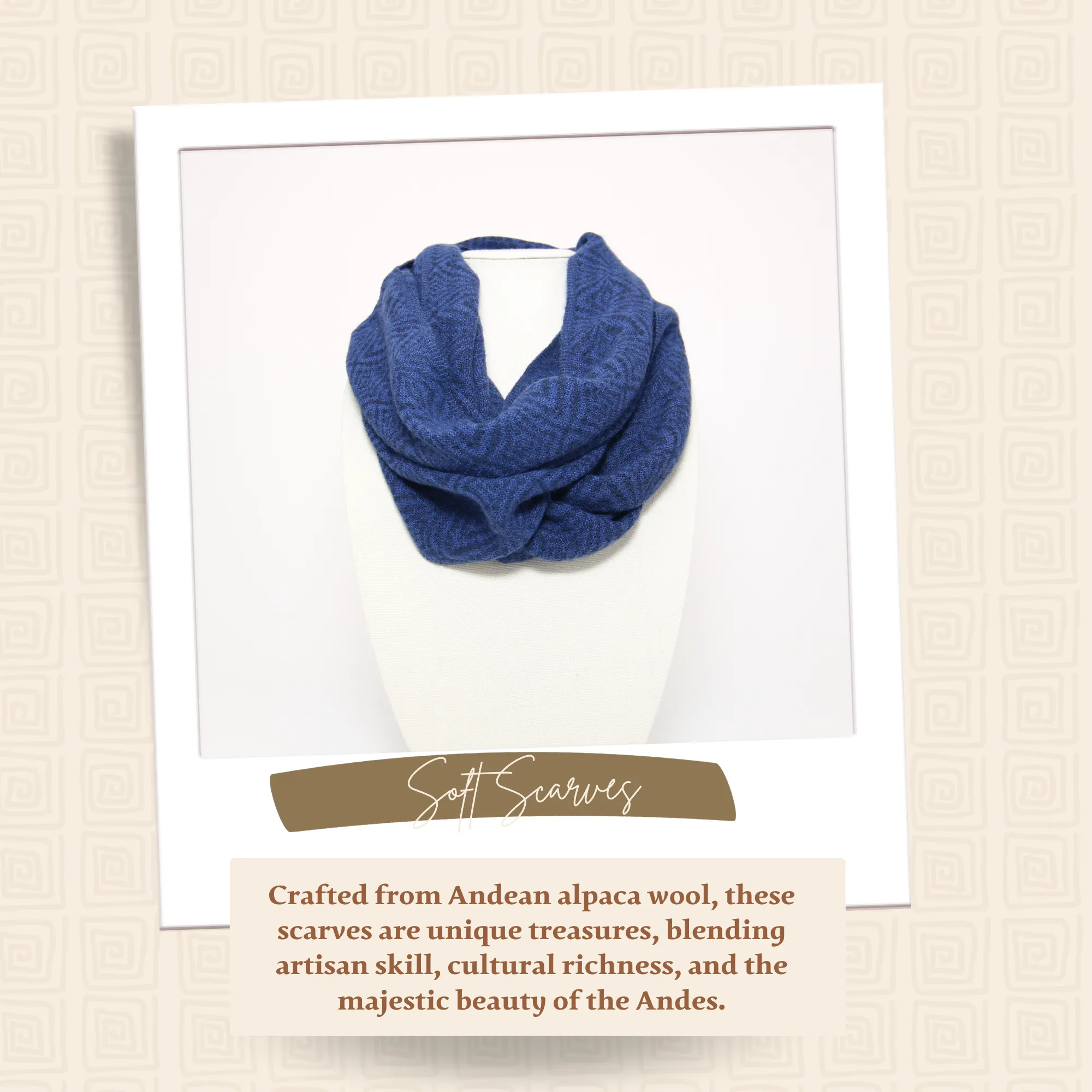 Ocean Blue Alpaca Infinity Scarf
