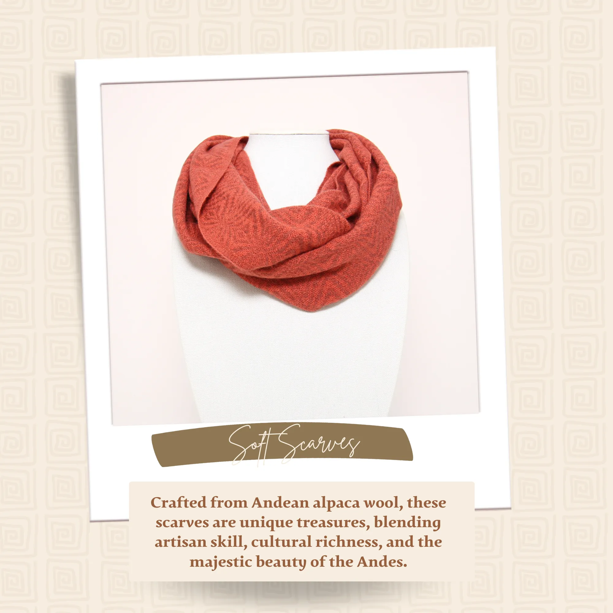 Orange Alpaca Infinity Scarf
