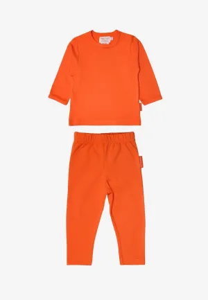 Organic Orange Basic Long-Sleeved T-Shirt & Leggings Bundle