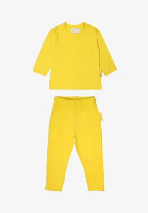 Organic Yellow Basic Long-Sleeved T-Shirt & Leggings Bundle