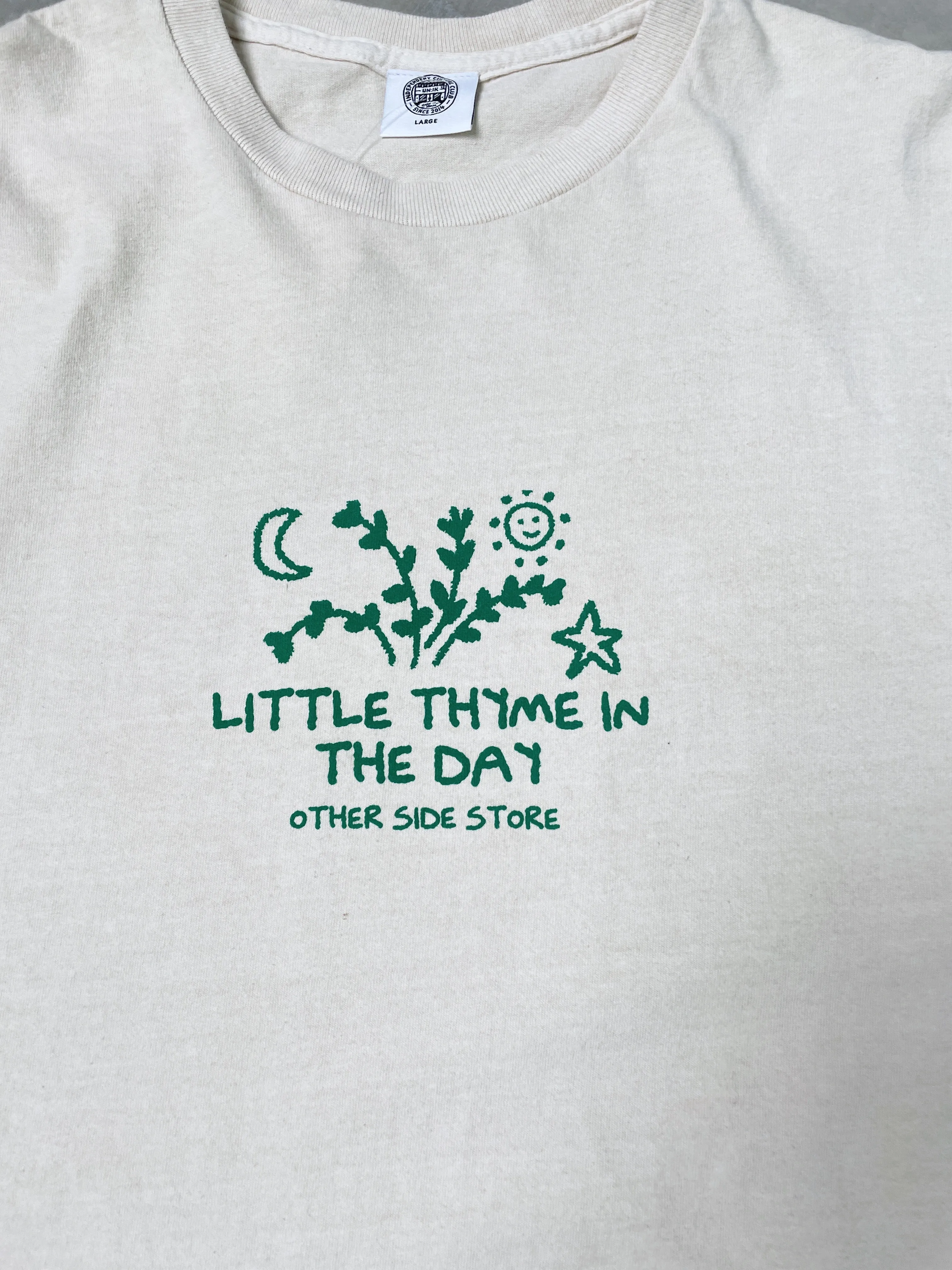 Other Side Store 'Little Thyme' Vintage Washed Tee - Cream