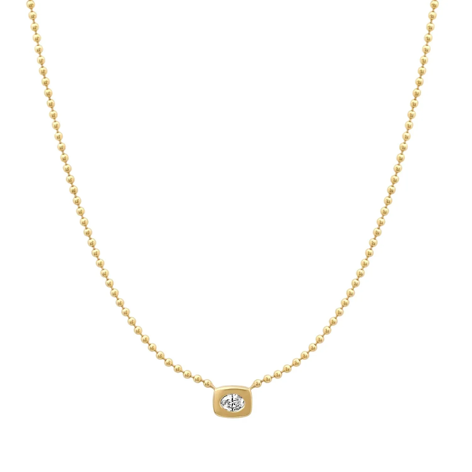 Oval Gypsy Solitaire Necklace