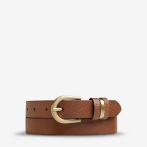 Over And Over Belt - Tan/Gold