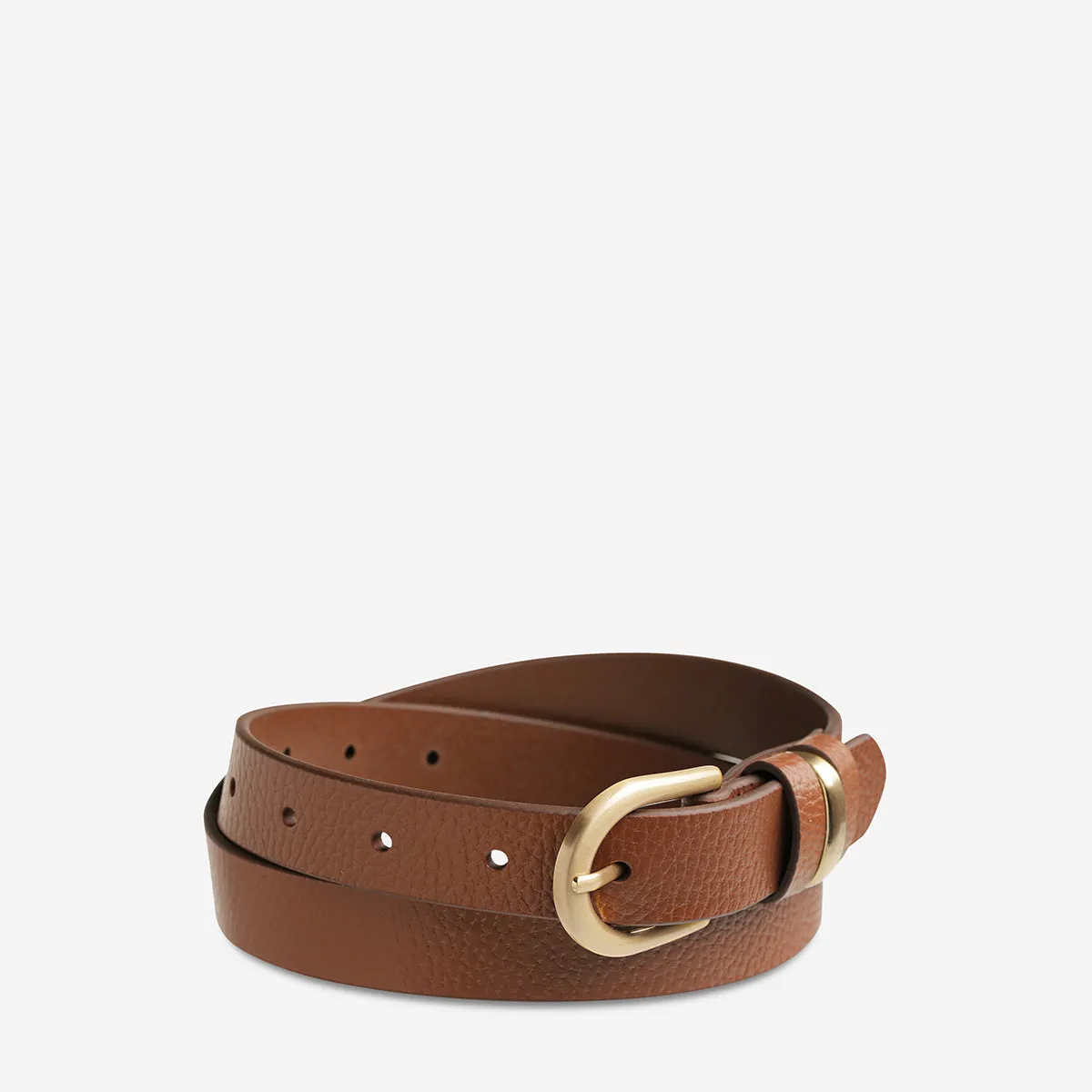 Over And Over Belt - Tan/Gold