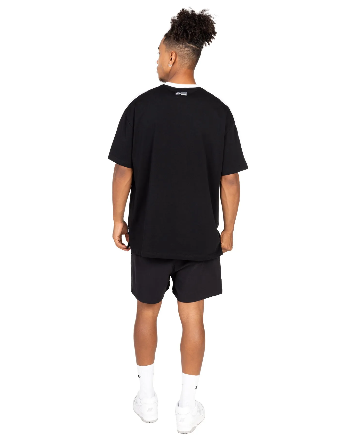 Oversized Panel Tee - Black