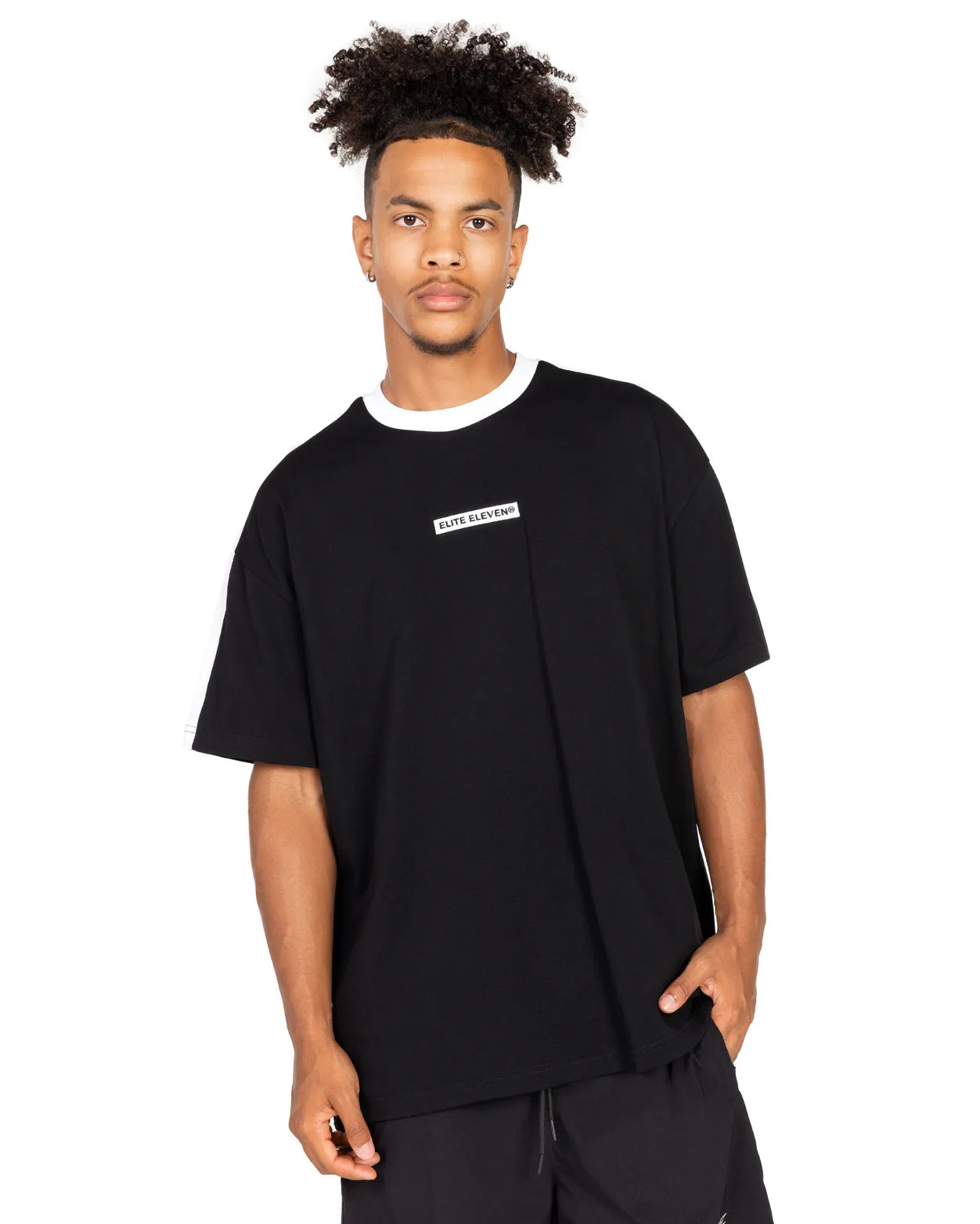 Oversized Panel Tee - Black