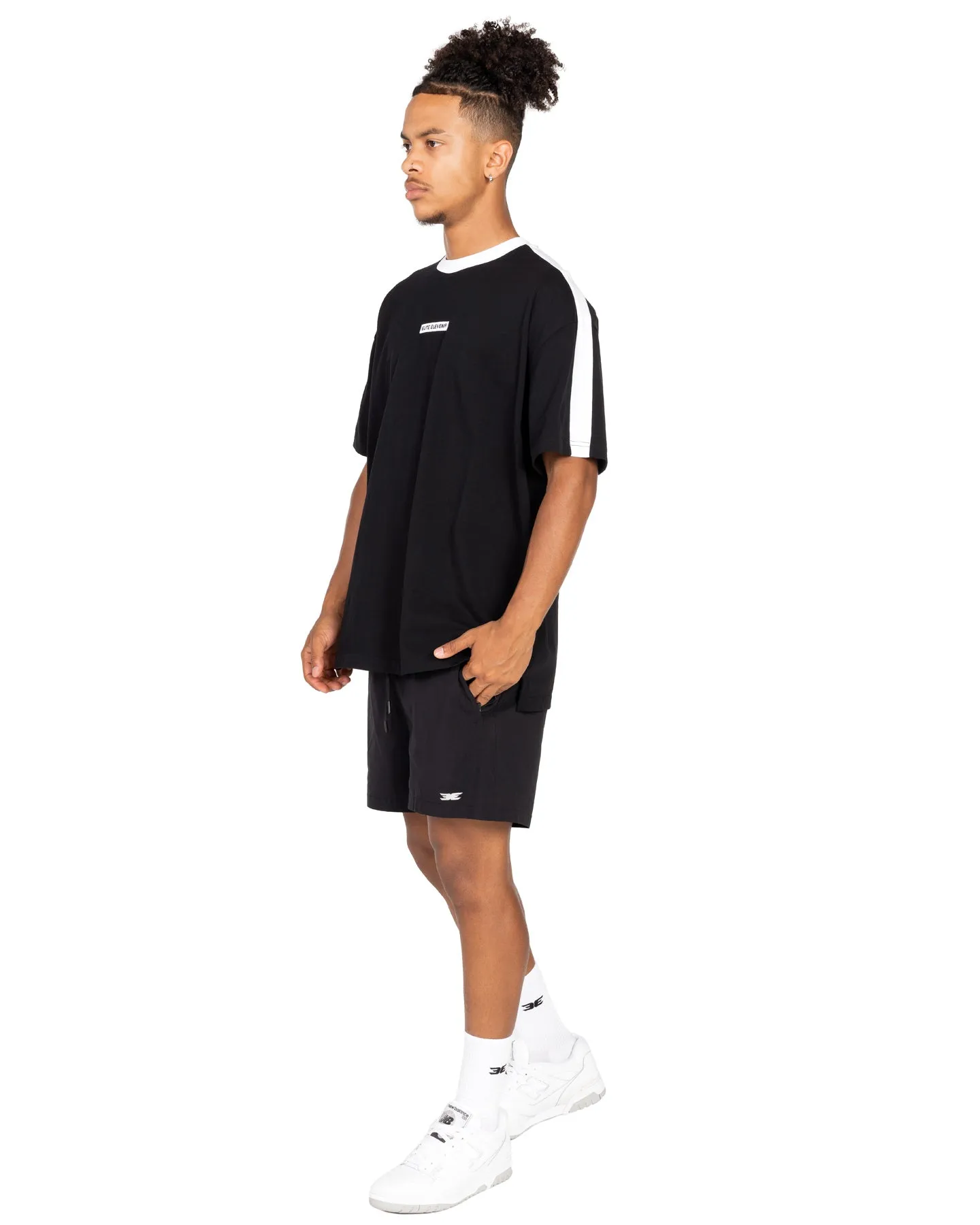Oversized Panel Tee - Black