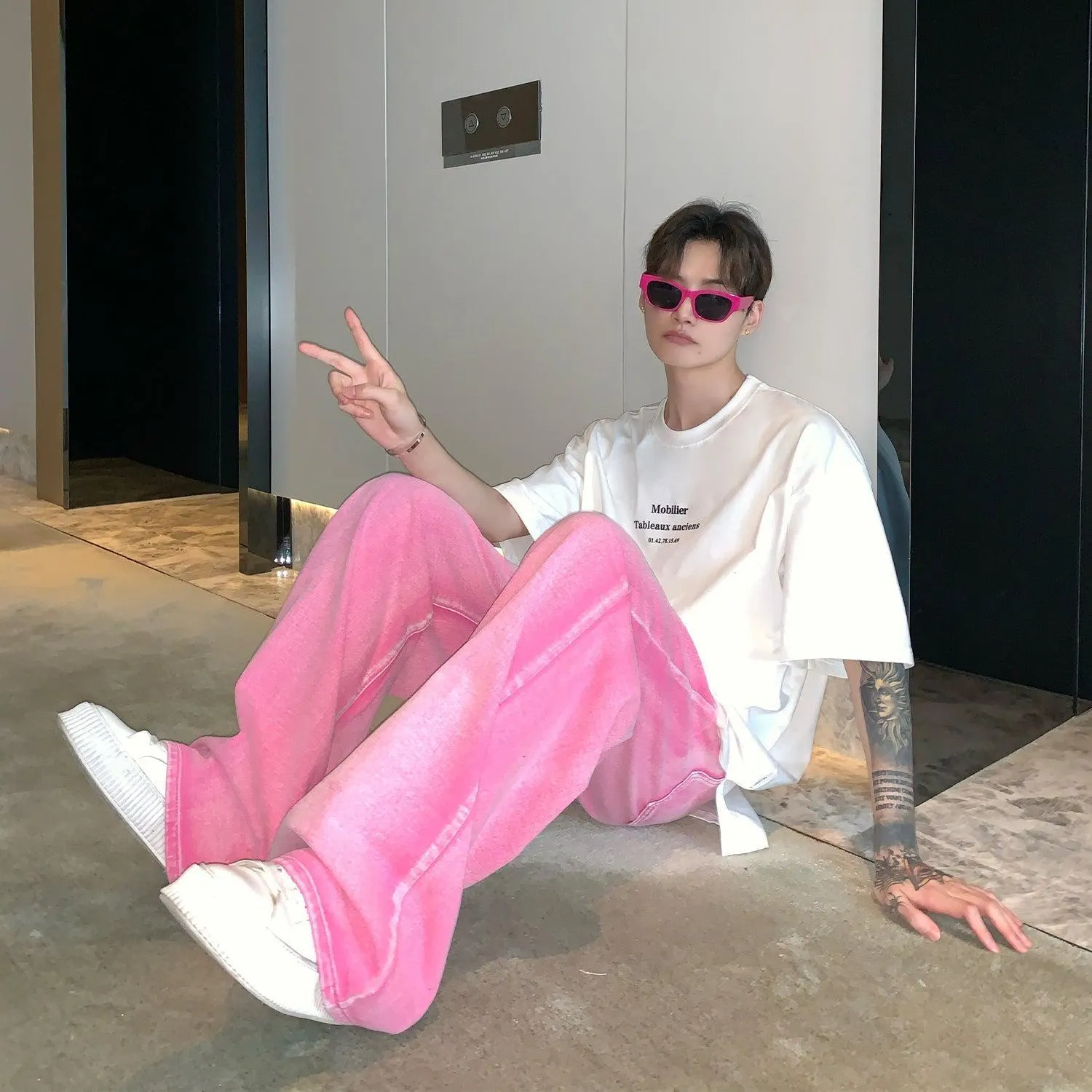 Oversized Text Print T-shirt