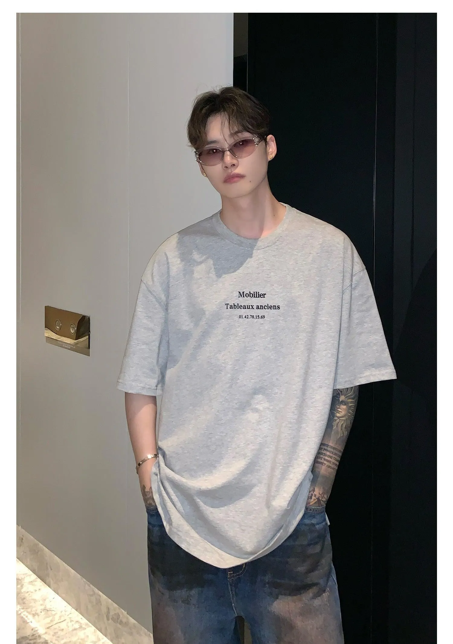Oversized Text Print T-shirt