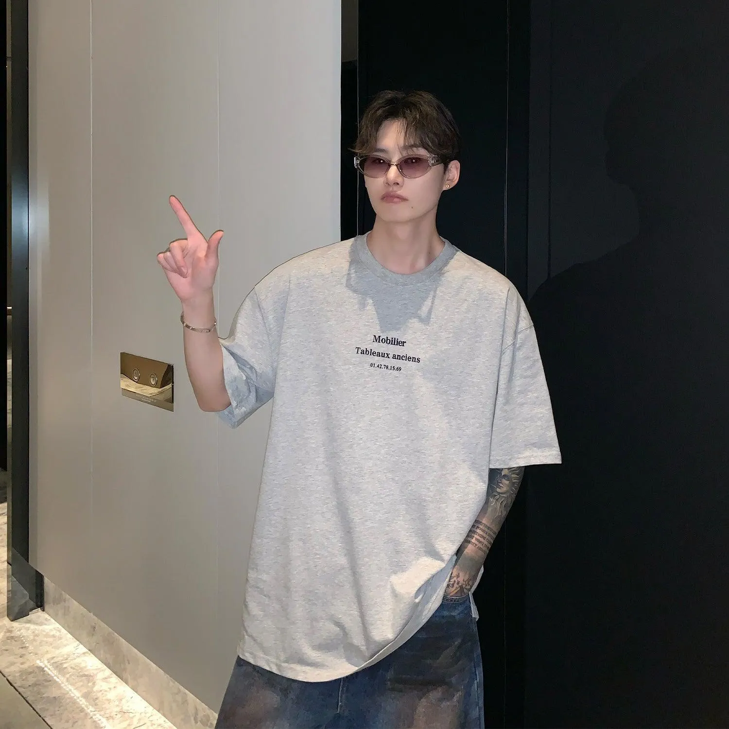 Oversized Text Print T-shirt