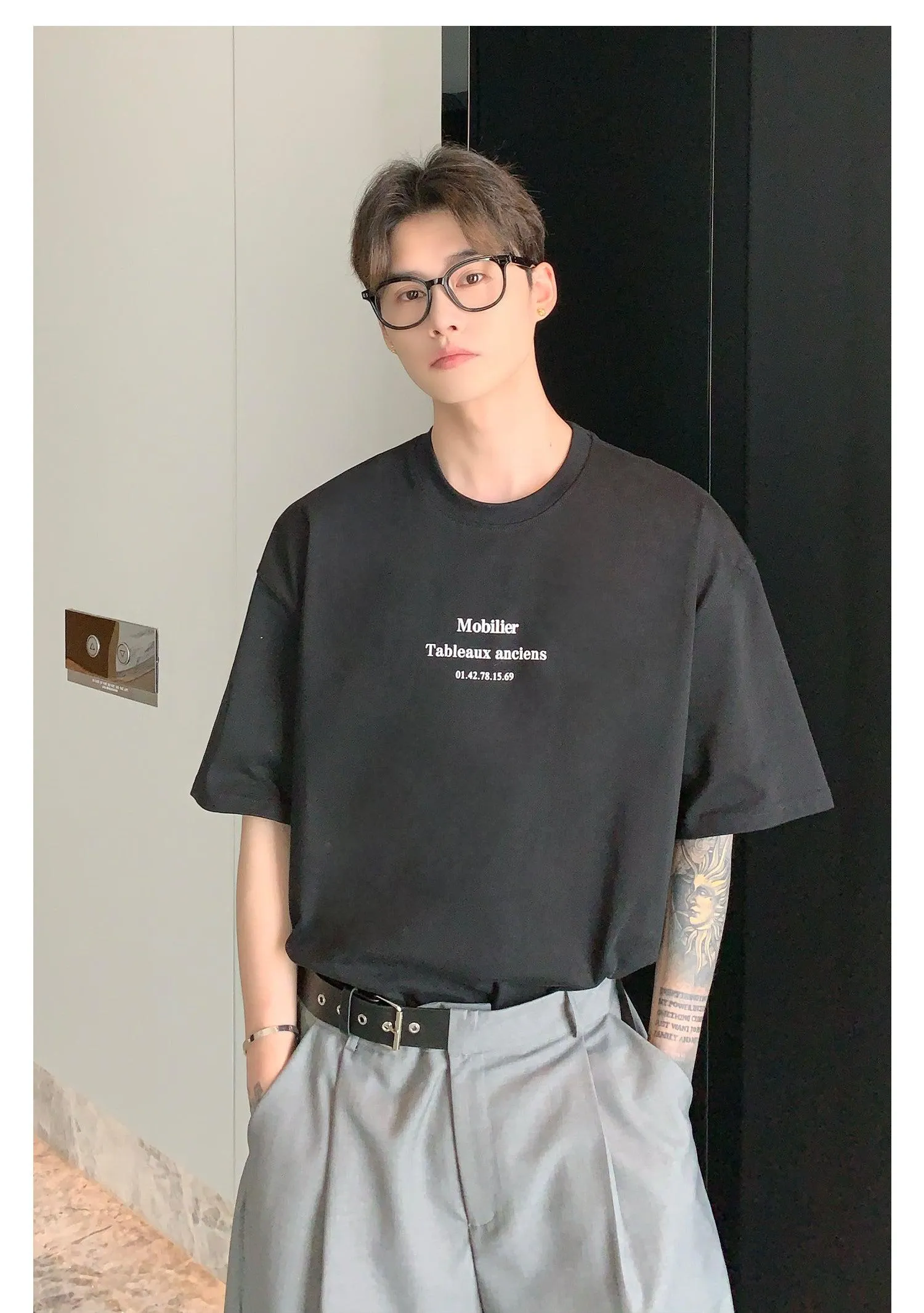 Oversized Text Print T-shirt
