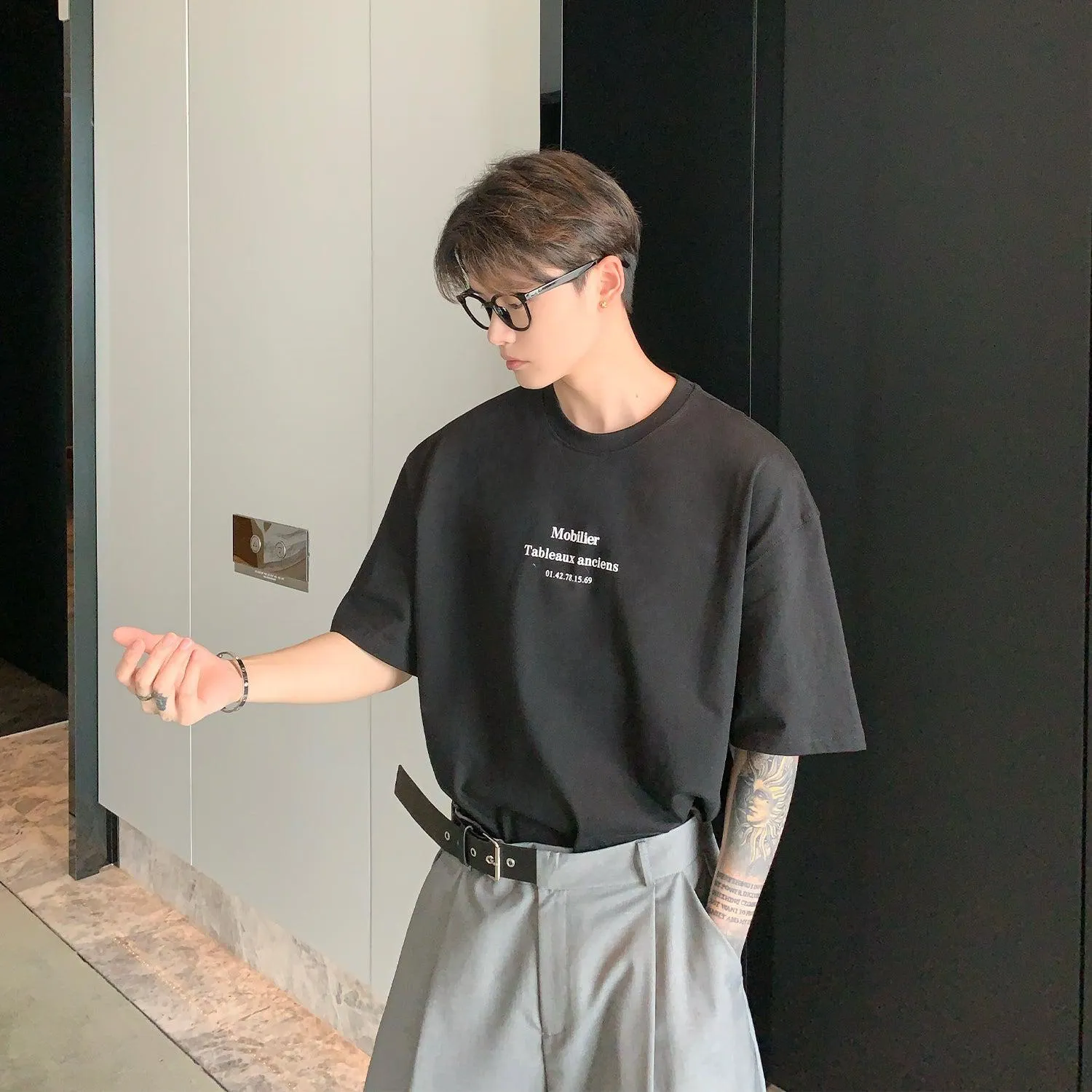 Oversized Text Print T-shirt
