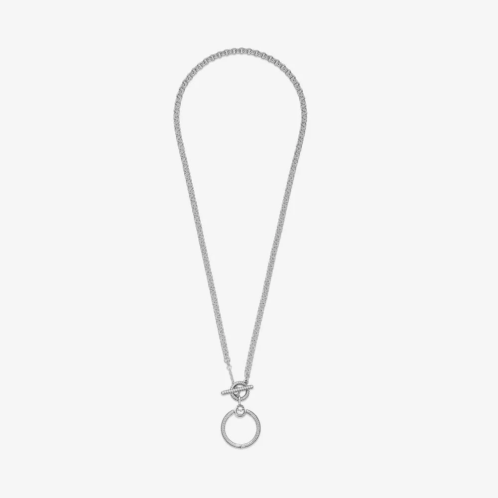 Pandora Moments O Pendant T-bar Necklace