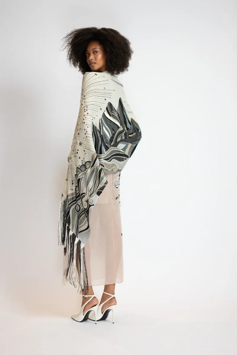 Pantone Dualities Night Fringed Scarf