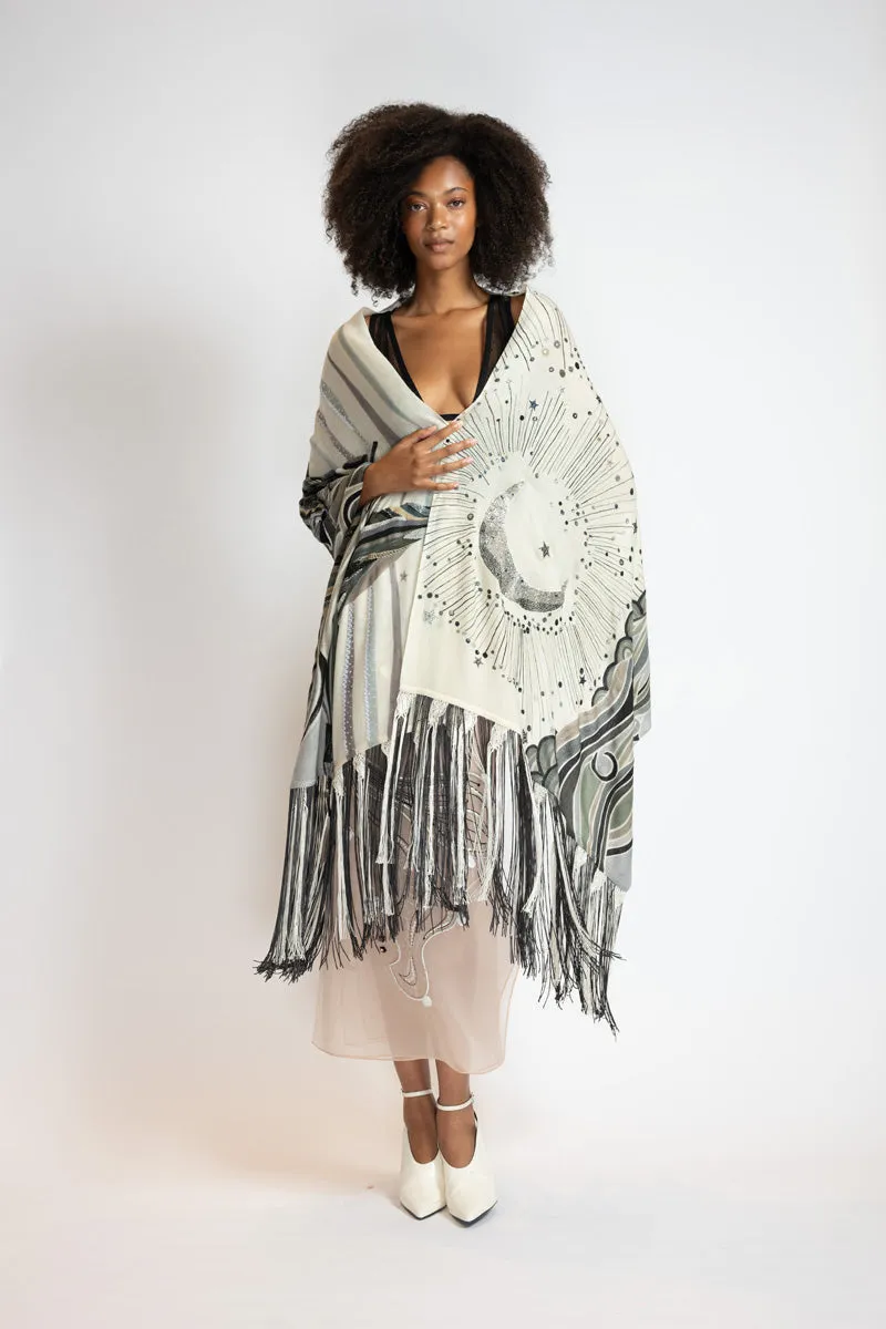 Pantone Dualities Night Fringed Scarf