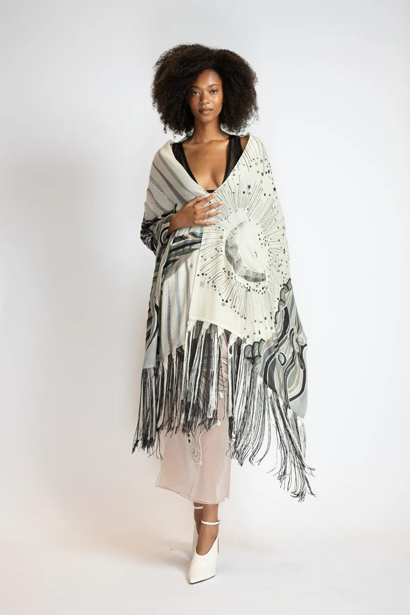 Pantone Dualities Night Fringed Scarf
