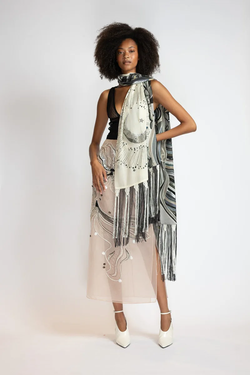 Pantone Dualities Night Fringed Scarf