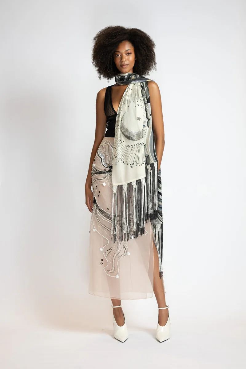Pantone Dualities Night Fringed Scarf