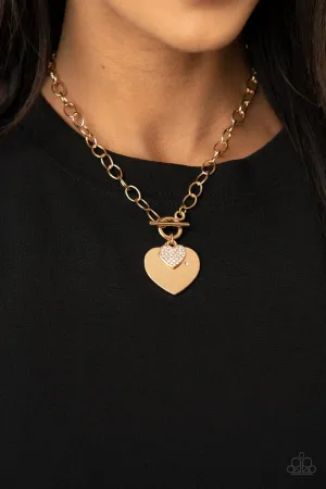 Paparazzi Heart-Stopping Sparkle - Gold Necklaces