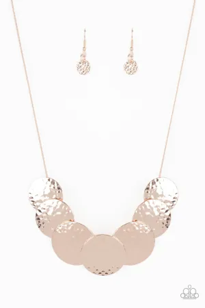 Paparazzi - RADIAL Waves - Rose Gold Necklace