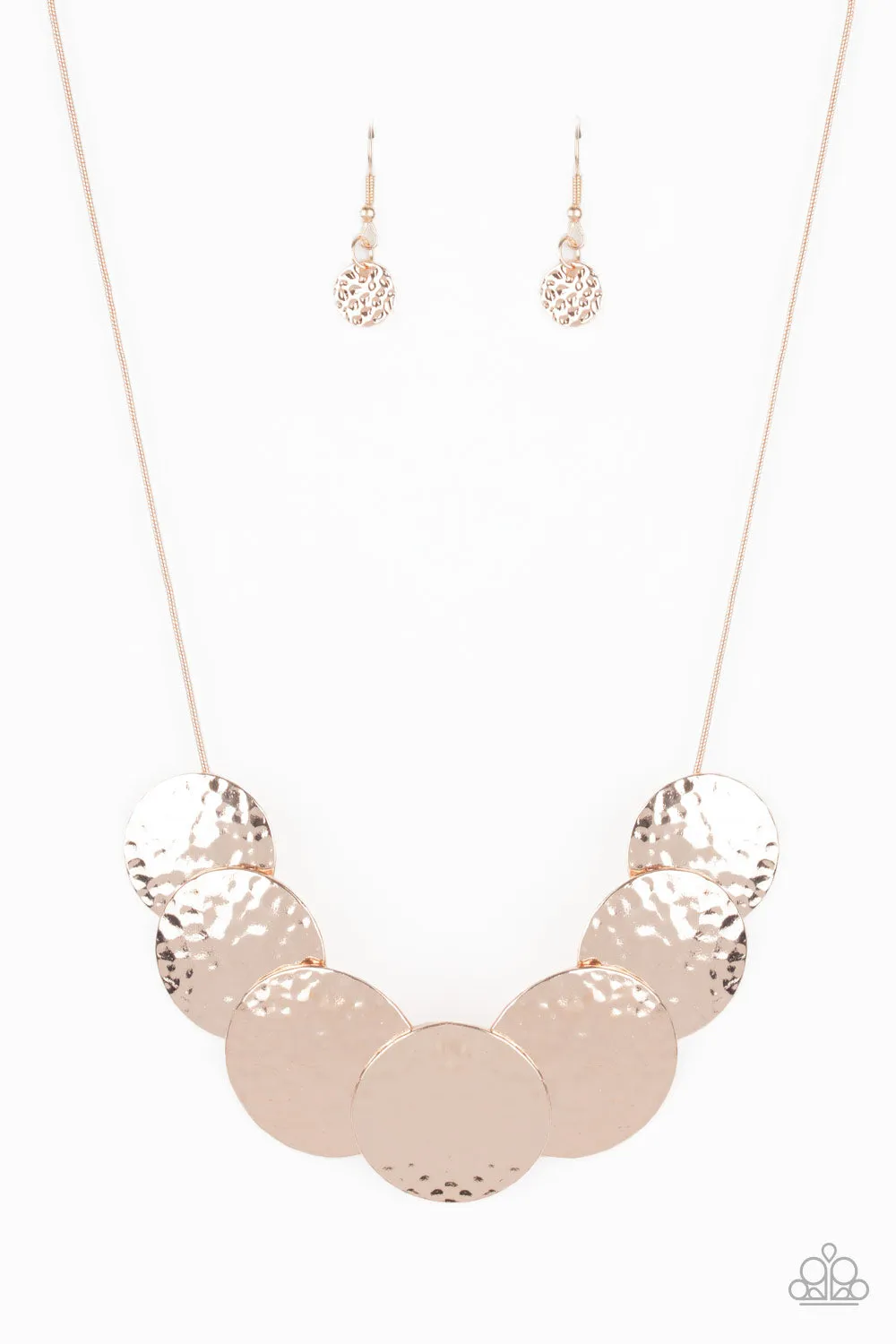 Paparazzi - RADIAL Waves - Rose Gold Necklace