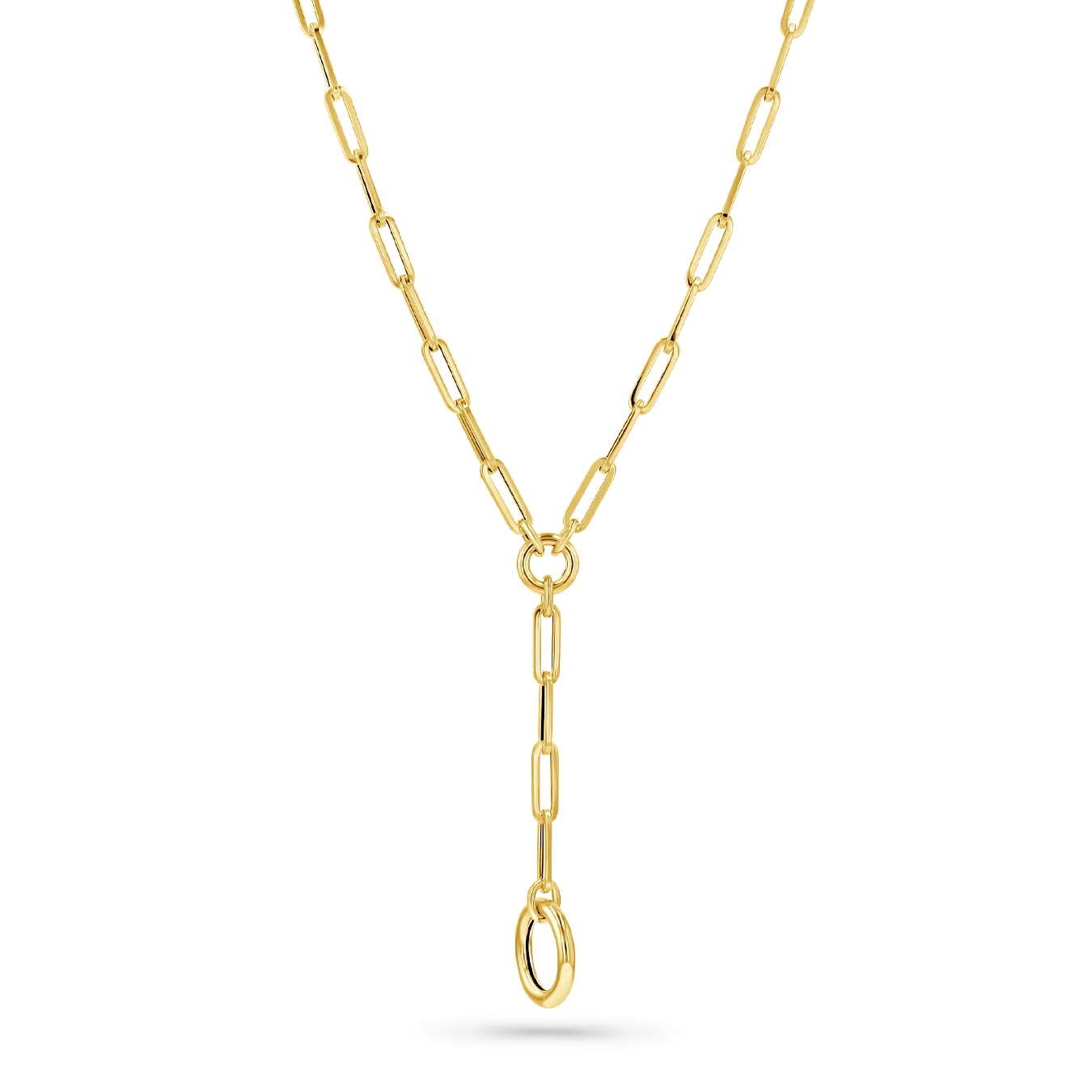 Paperclip Loop Charm Necklace Y Chain
