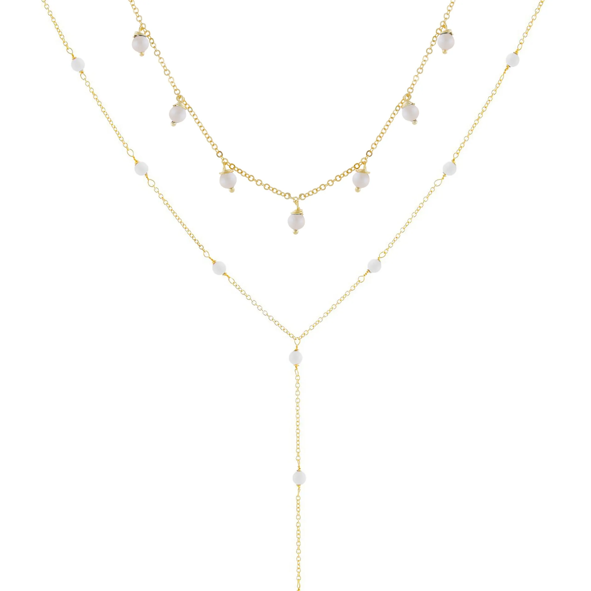 Pastel Pearl Choker X Lariat Combo Set