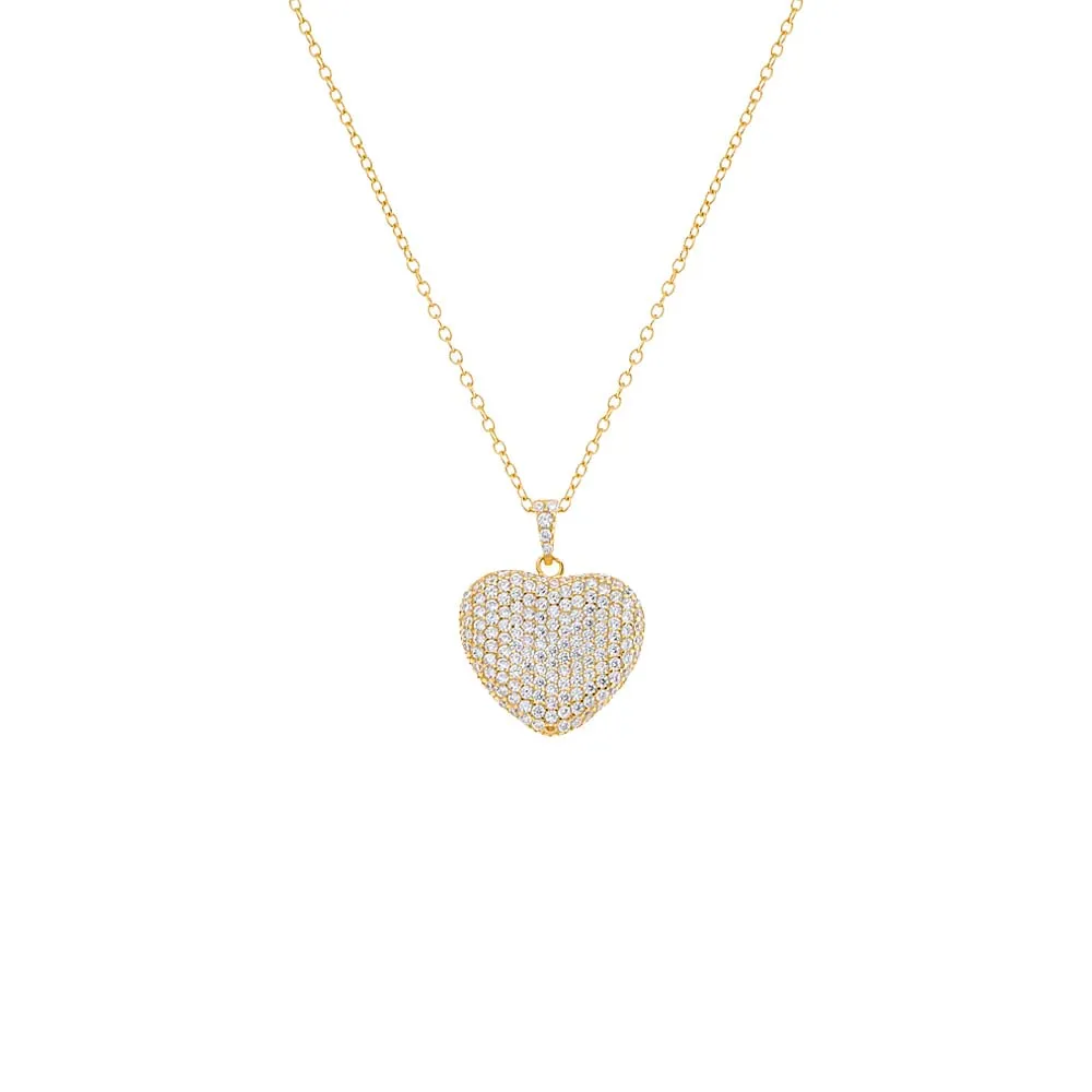 Pavé 3D Heart Necklace