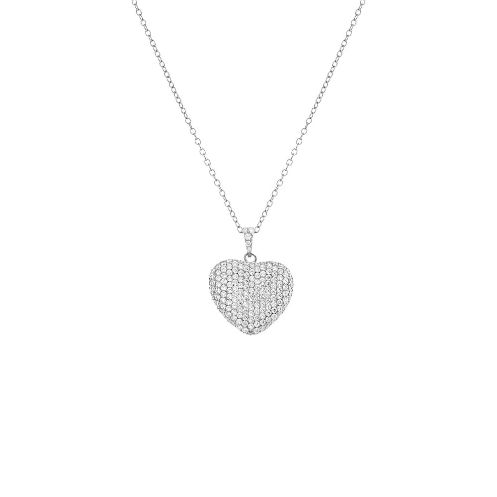 Pavé 3D Heart Necklace