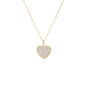 Pavé 3D Heart Necklace
