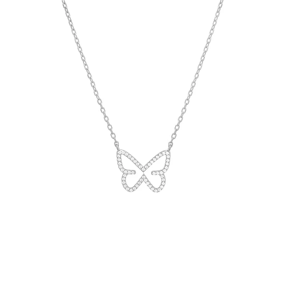 Pavé Open Butterfly Necklace