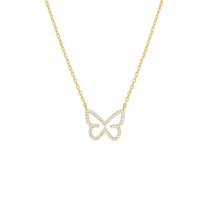 Pavé Open Butterfly Necklace