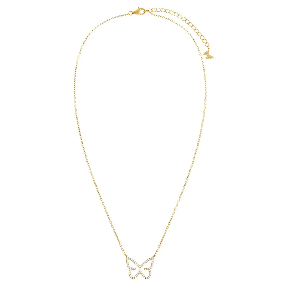 Pavé Open Butterfly Necklace