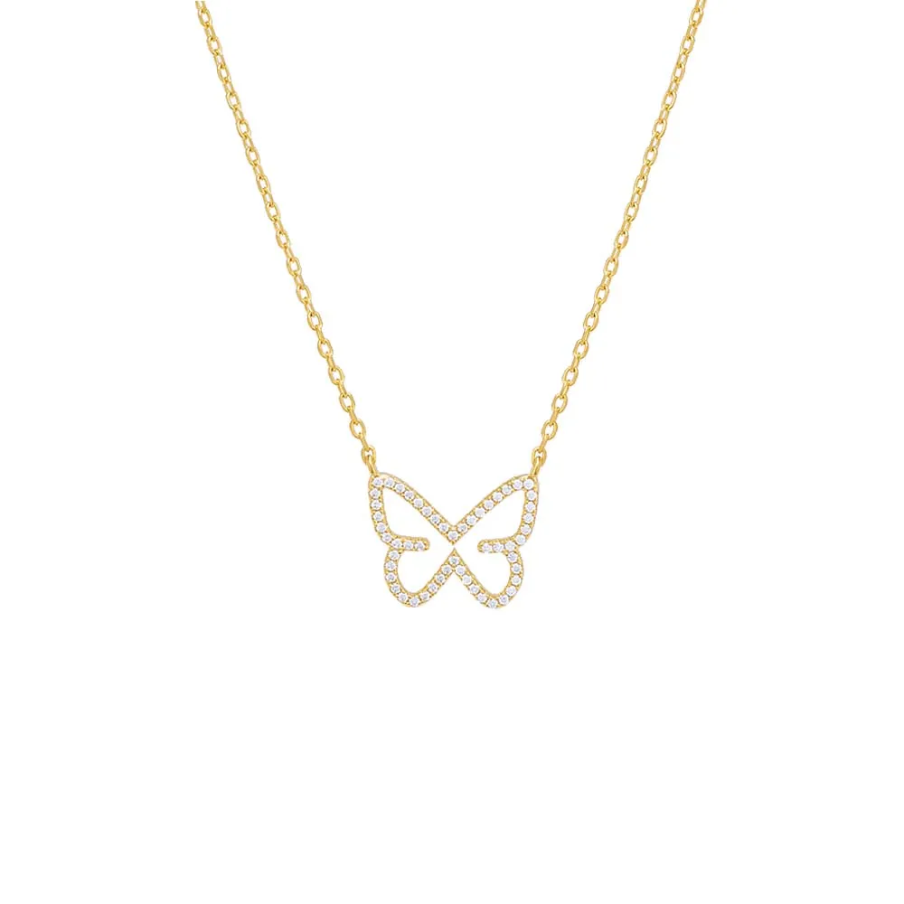 Pavé Open Butterfly Necklace