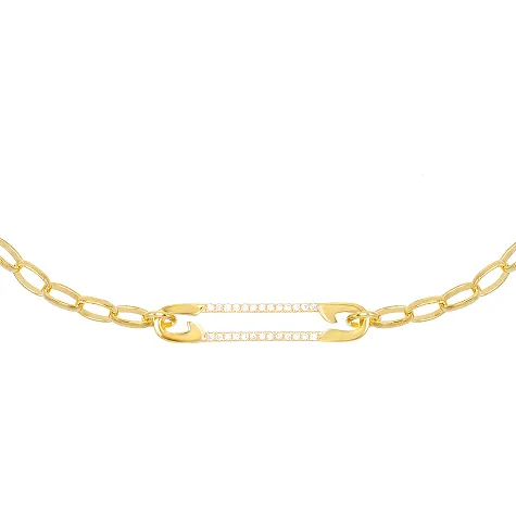 Pavé Safety Pin Choker