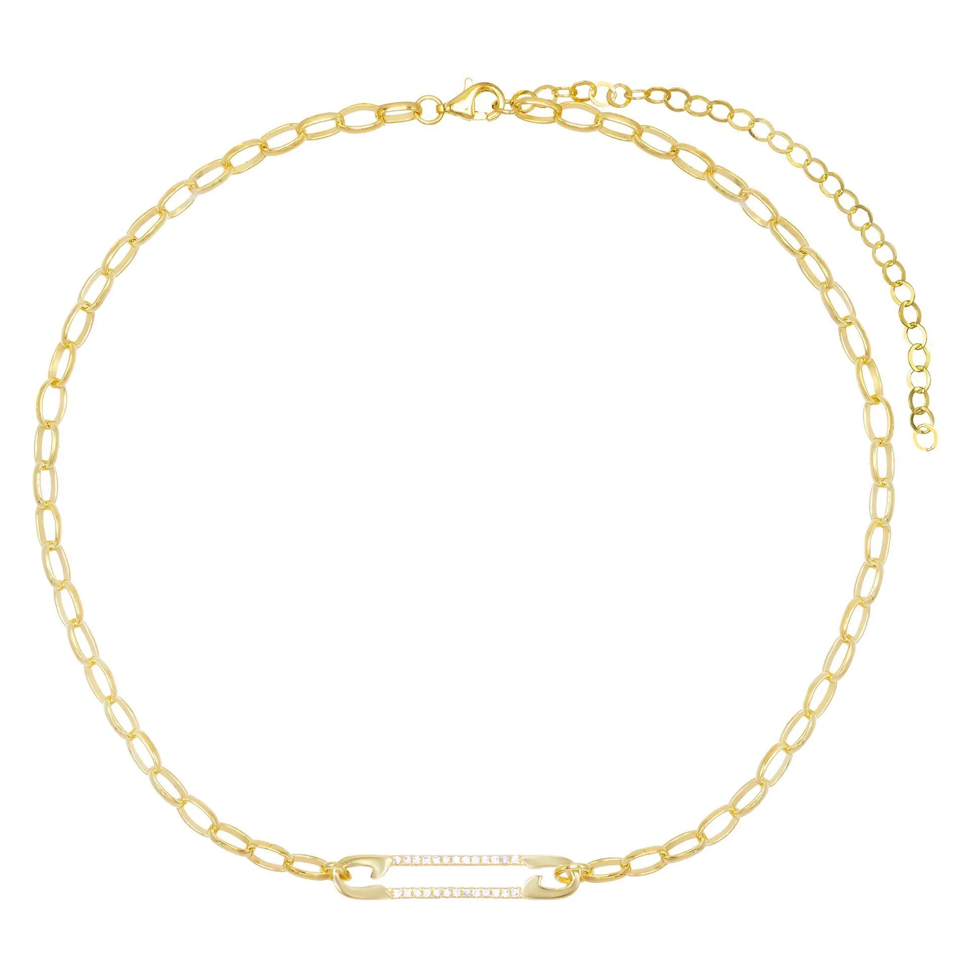 Pavé Safety Pin Choker