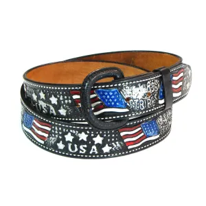 PB162  1 1/2" US Flag Belt