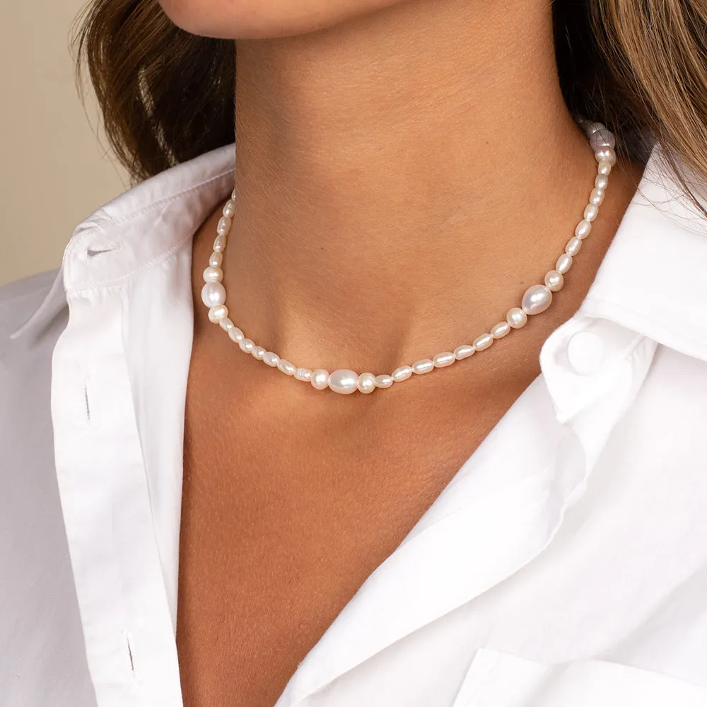 Pearl Multi Cluster Necklace