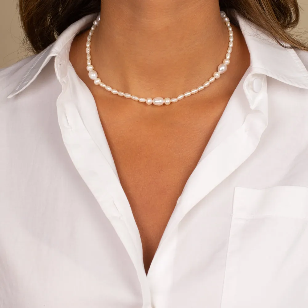 Pearl Multi Cluster Necklace