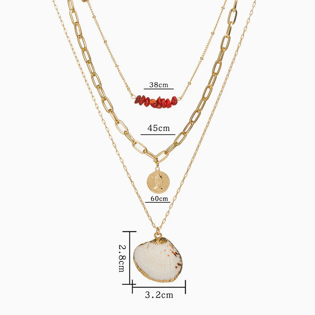 Pendants Chain-Link Layered Necklace - Gold