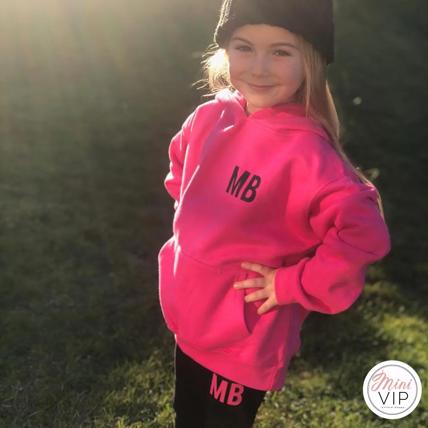 Personalised Black/Pink Initials Outfit Millie Lounge Set