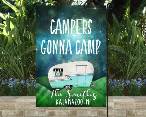 Personalized Camping Gifts | Camping Flags | Garden Flags | Camping Decor