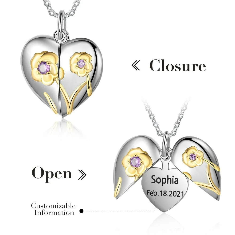 Personalized Heart Locket Necklaces