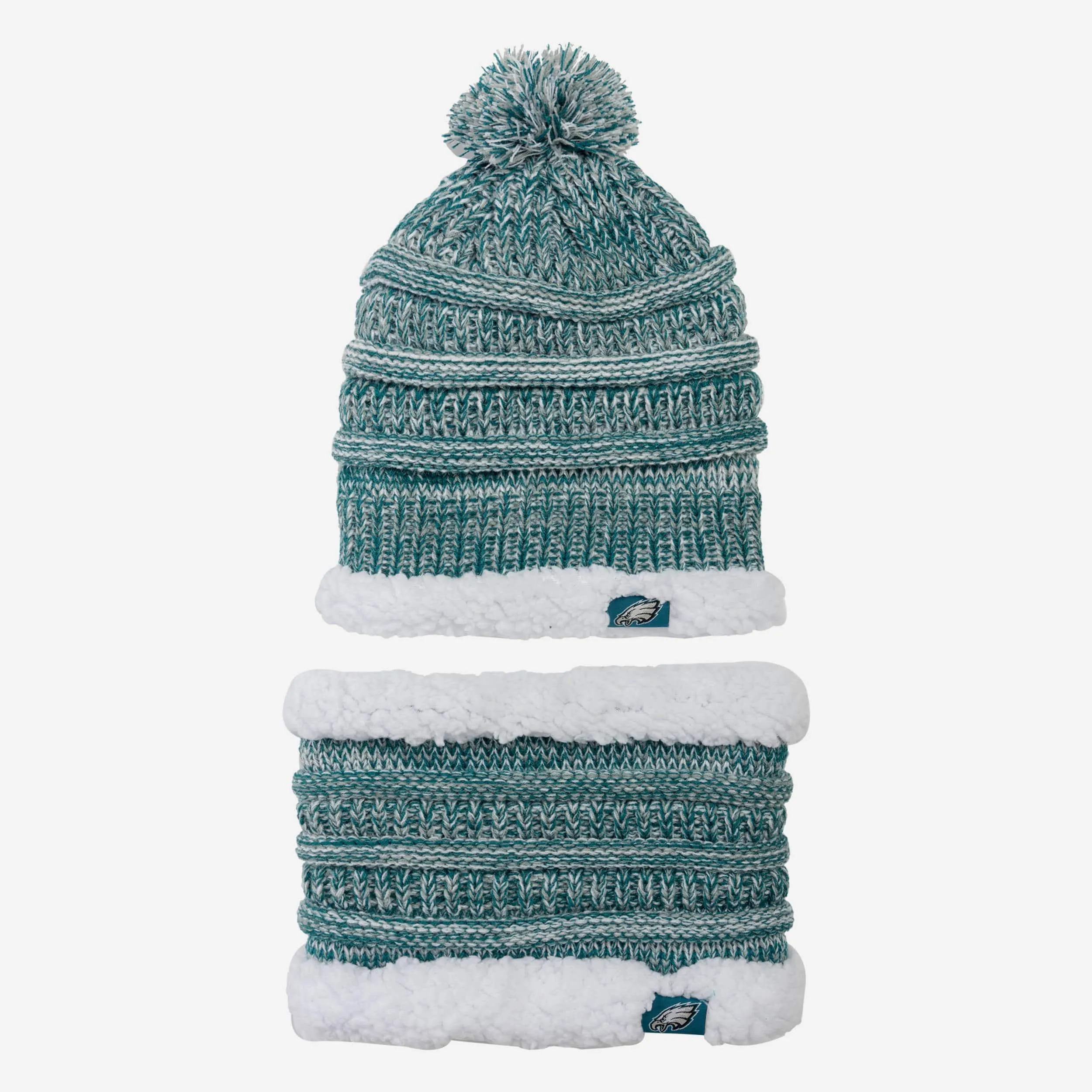 Philadelphia Eagles Womens Color Wave Chunky Beanie & Gaiter Scarf Set