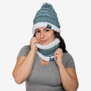 Philadelphia Eagles Womens Color Wave Chunky Beanie & Gaiter Scarf Set