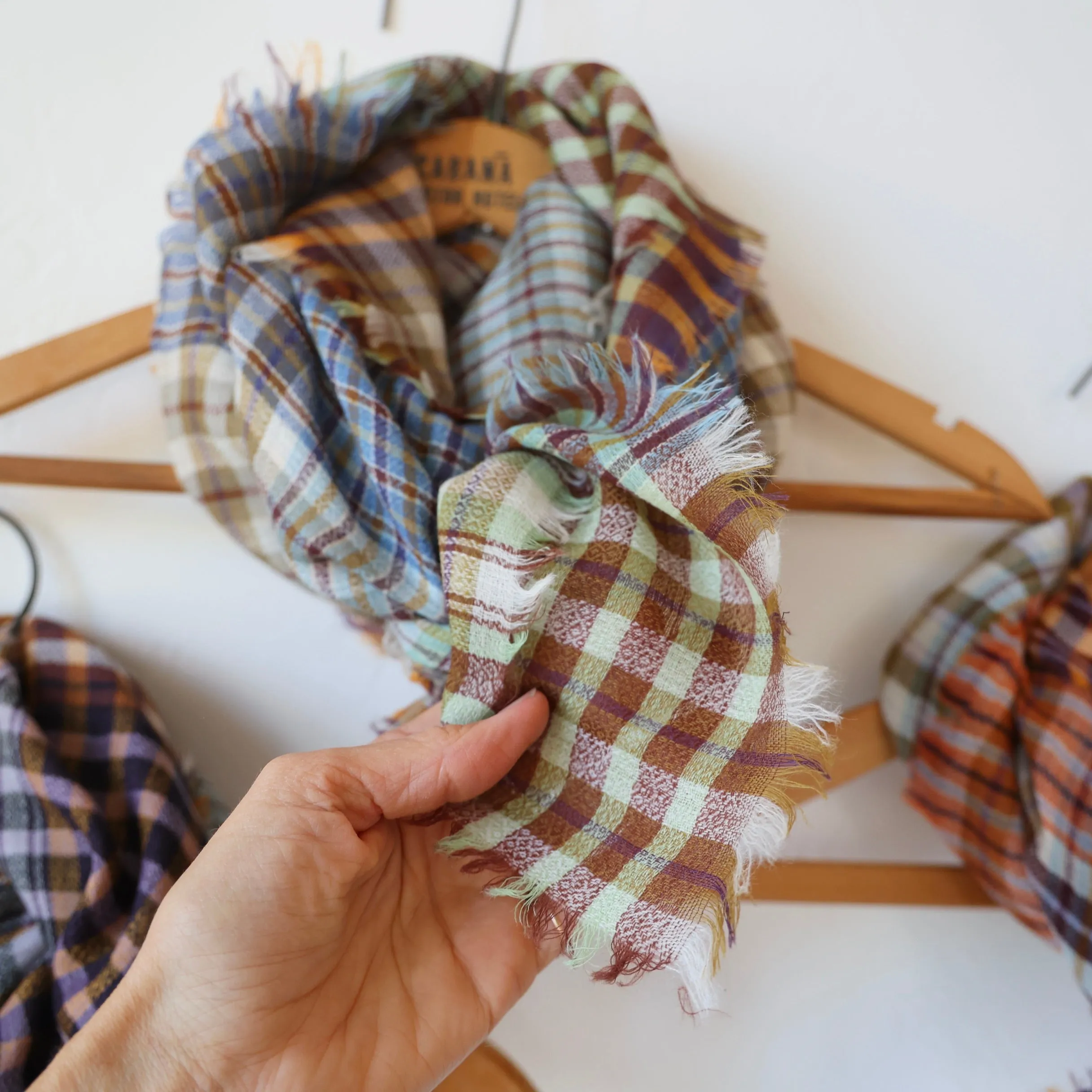 Épice Large Wool Plaid Stole - 3 Colors