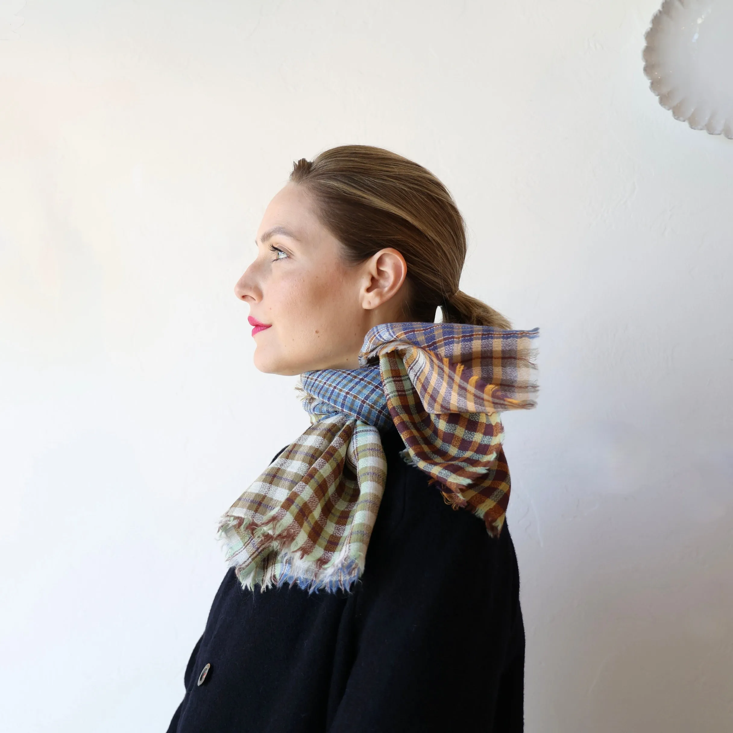 Épice Large Wool Plaid Stole - 3 Colors