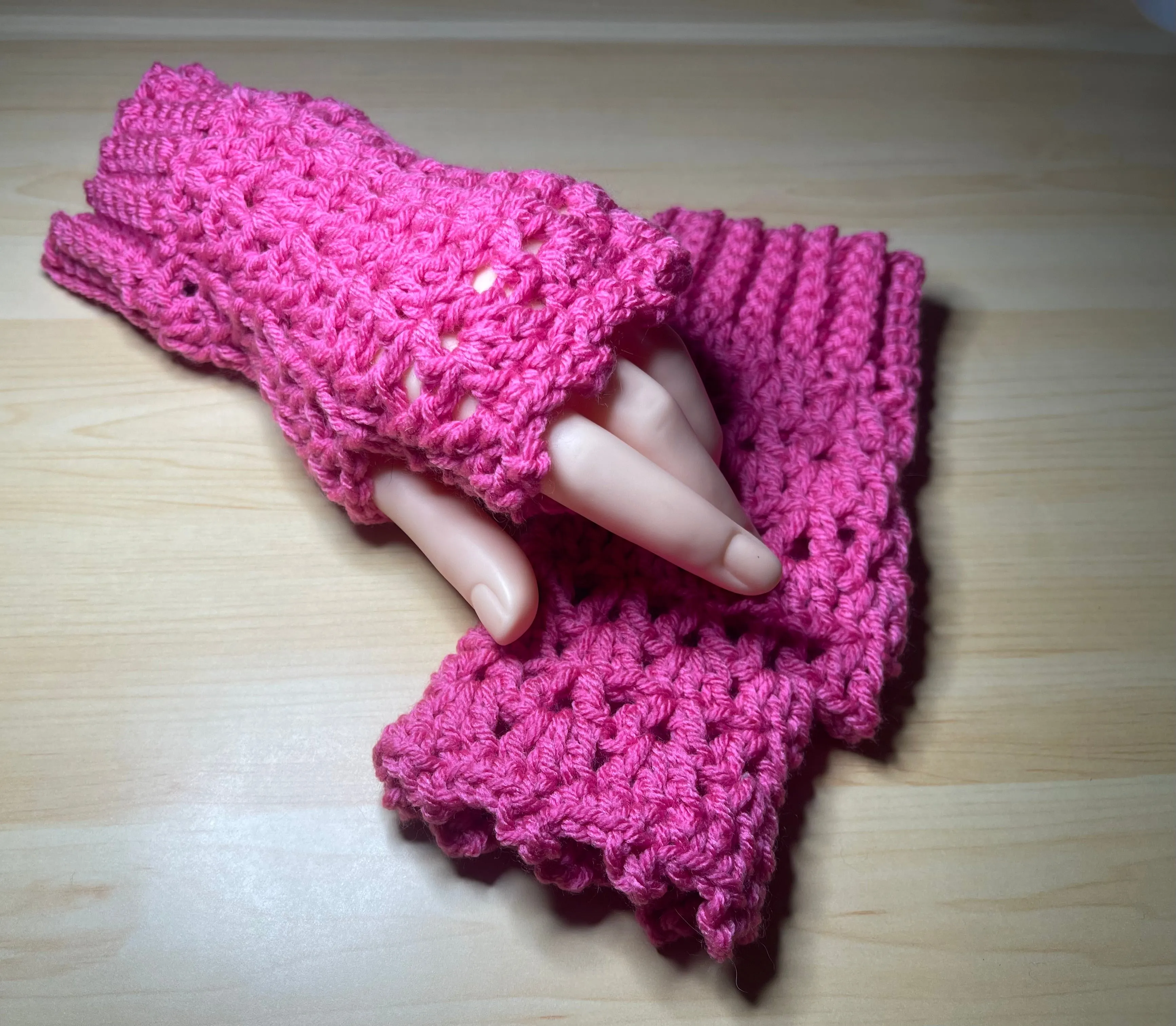 Pink Fingerless Gloves