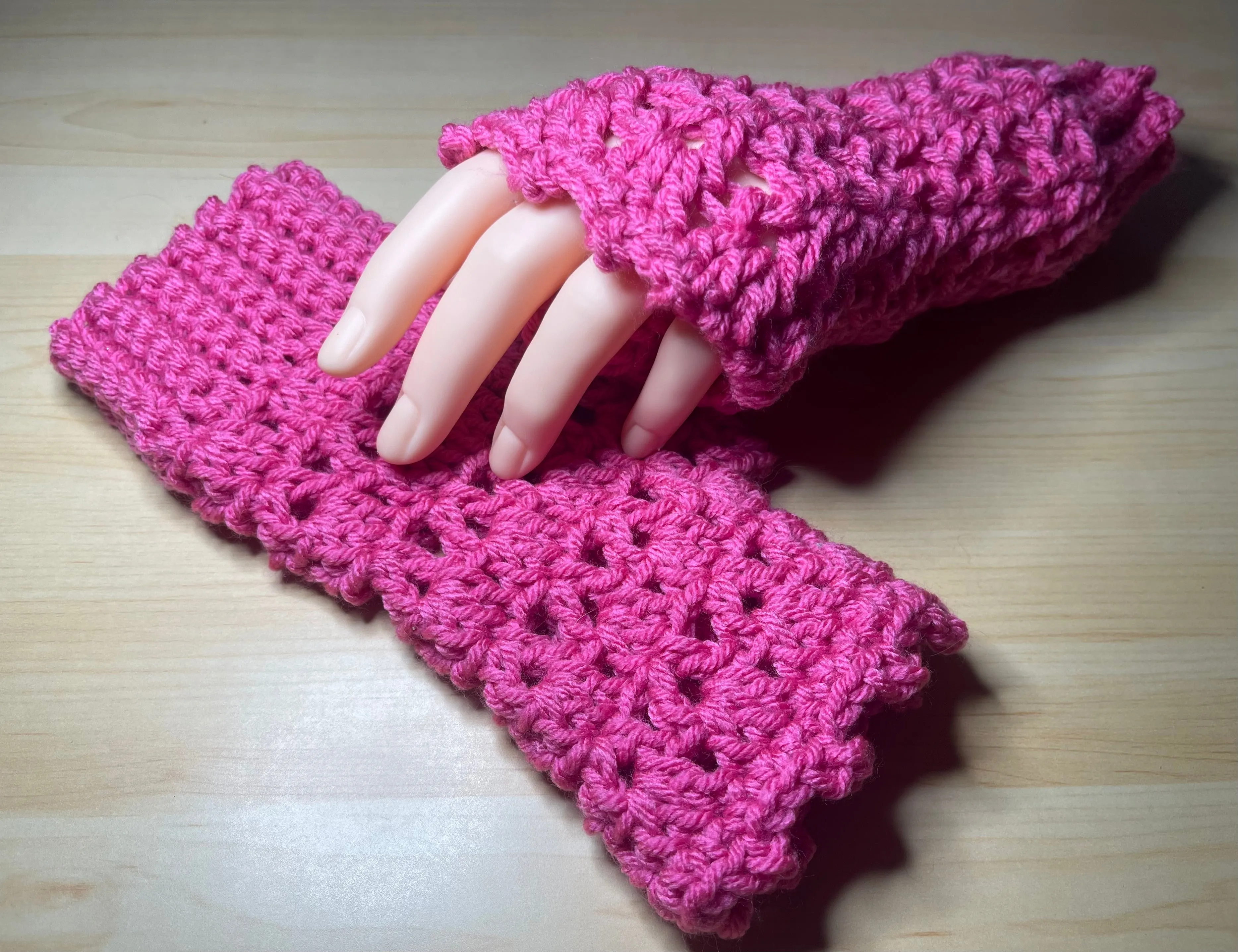 Pink Fingerless Gloves
