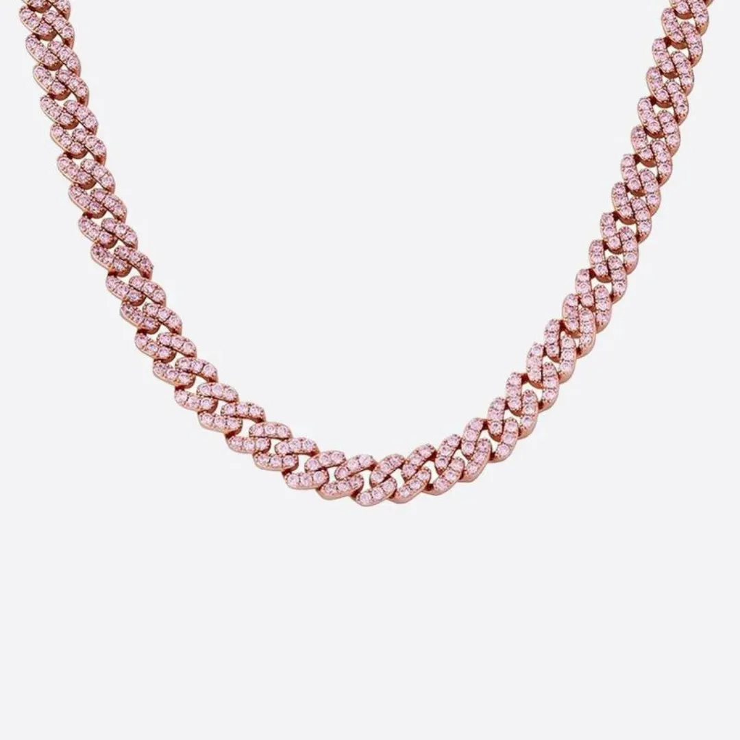 PINK SAPPHIRE PAVE LINK NECKLACE